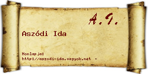 Aszódi Ida névjegykártya