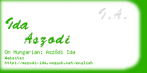 ida aszodi business card
